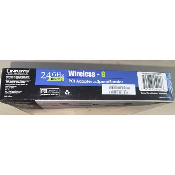 Cisco Linksys Wireless-B PCI Adapter WMP11 2.4 GHz 802.11b 11Mbps New in Box - Picture 3 of 3